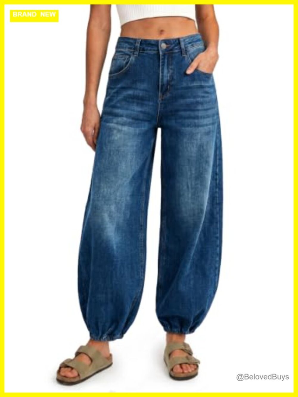 Women's High Waisted Wide Leg Baggy Barrel Jeans Loose Denim Pants